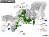 2021年04月05日の東海地方の実況天気
