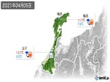 2021年04月05日の石川県の実況天気