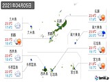 2021年04月05日の沖縄県の実況天気