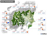 2021年04月06日の関東・甲信地方の実況天気