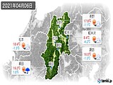 2021年04月06日の長野県の実況天気