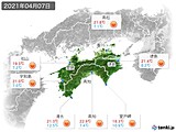 2021年04月07日の四国地方の実況天気