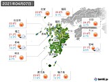 2021年04月07日の九州地方の実況天気