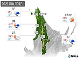 2021年04月07日の道北の実況天気