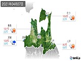 2021年04月07日の青森県の実況天気