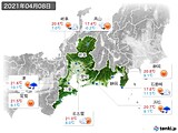 2021年04月08日の東海地方の実況天気
