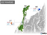 2021年04月08日の石川県の実況天気