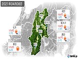 2021年04月08日の長野県の実況天気