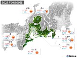 2021年04月09日の東海地方の実況天気