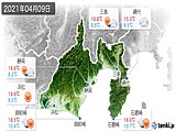 2021年04月09日の静岡県の実況天気