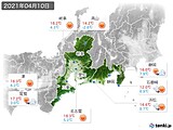 2021年04月10日の東海地方の実況天気