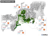 2021年04月11日の東海地方の実況天気