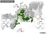 2021年04月12日の東海地方の実況天気