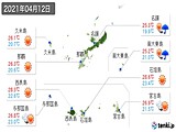 2021年04月12日の沖縄県の実況天気