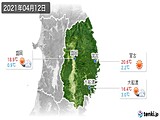 2021年04月12日の岩手県の実況天気