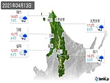 2021年04月13日の道北の実況天気