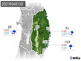 2021年04月13日の岩手県の実況天気