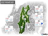 2021年04月16日の長野県の実況天気