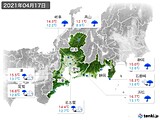 2021年04月17日の東海地方の実況天気