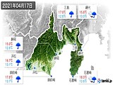 2021年04月17日の静岡県の実況天気