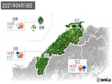 2021年04月18日の島根県の実況天気