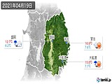 2021年04月19日の岩手県の実況天気