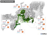 2021年04月20日の東海地方の実況天気