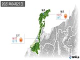 2021年04月21日の石川県の実況天気