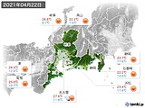 2021年04月22日の東海地方の実況天気