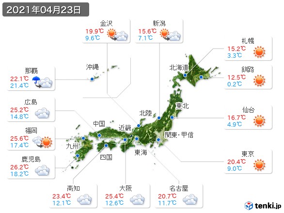 (2021年04月23日の天気