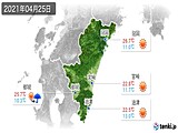 2021年04月25日の宮崎県の実況天気