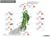 2021年04月26日の東北地方の実況天気