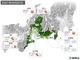 2021年04月27日の東海地方の実況天気