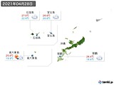 2021年04月28日の沖縄地方の実況天気