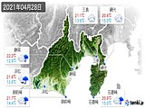 2021年04月28日の静岡県の実況天気
