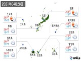 2021年04月28日の沖縄県の実況天気