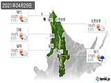 2021年04月29日の道北の実況天気