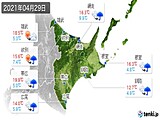 2021年04月29日の道東の実況天気