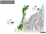 2021年04月30日の石川県の実況天気