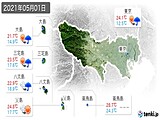 2021年05月01日の東京都の実況天気