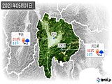 2021年05月01日の山梨県の実況天気