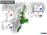 2021年05月01日の三重県の実況天気