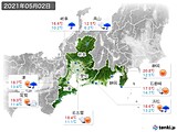 2021年05月02日の東海地方の実況天気