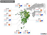 2021年05月02日の九州地方の実況天気