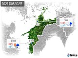 2021年05月02日の愛媛県の実況天気