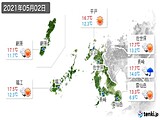2021年05月02日の長崎県の実況天気