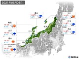 2021年05月03日の北陸地方の実況天気