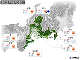 2021年05月03日の東海地方の実況天気