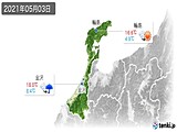 2021年05月03日の石川県の実況天気