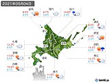2021年05月04日の北海道地方の実況天気